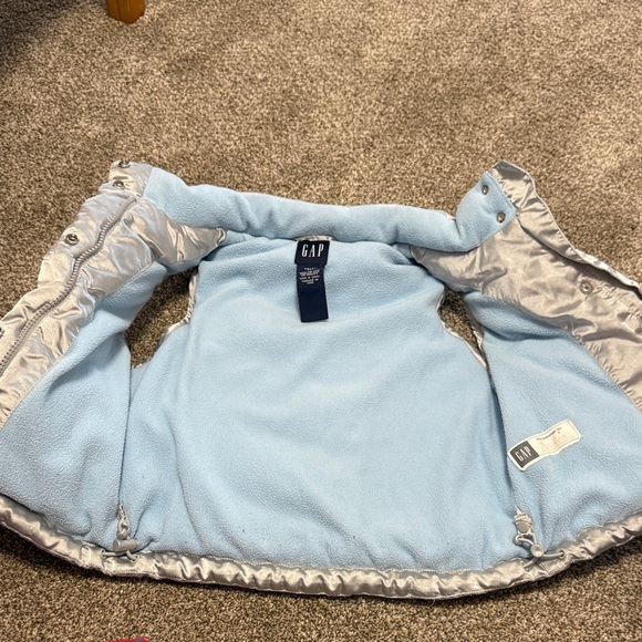GAP Metallic Silver Vest with Light Blue Lining - Picture 9 of 13
